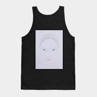 Purple Glow Unique Portrait Art Tank Top